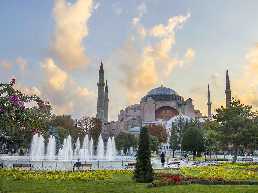 Dawn Hagia Sophia Istanbul Photograph by Sally Ross