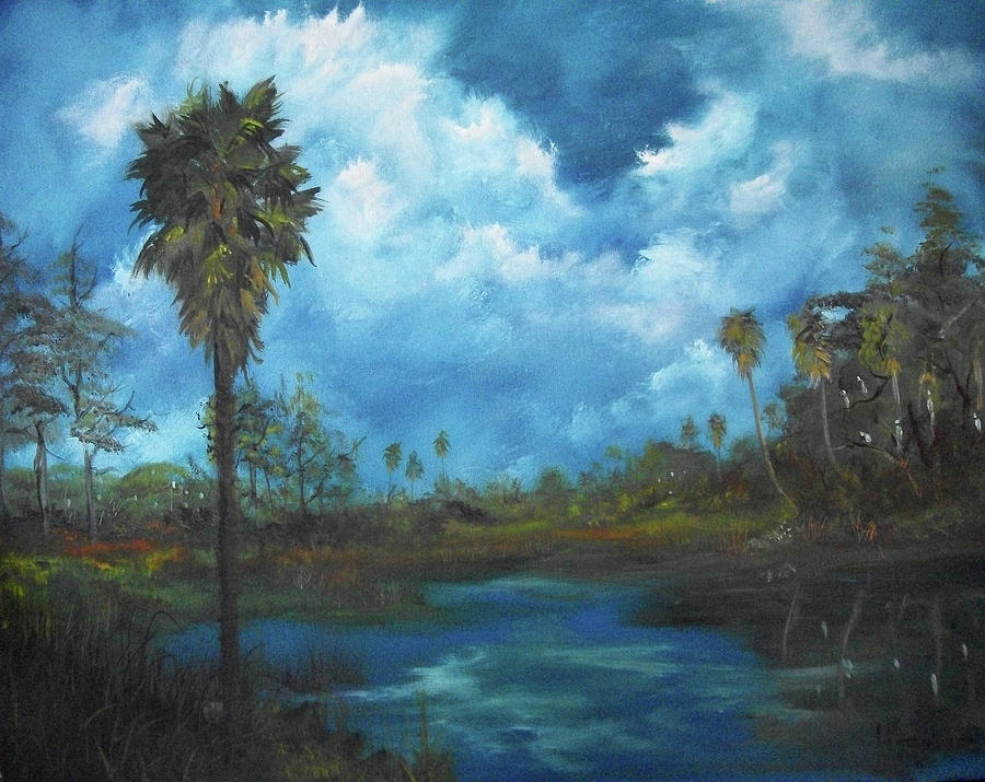 Dawn In The Everglades Painting by Harry Gray Jr