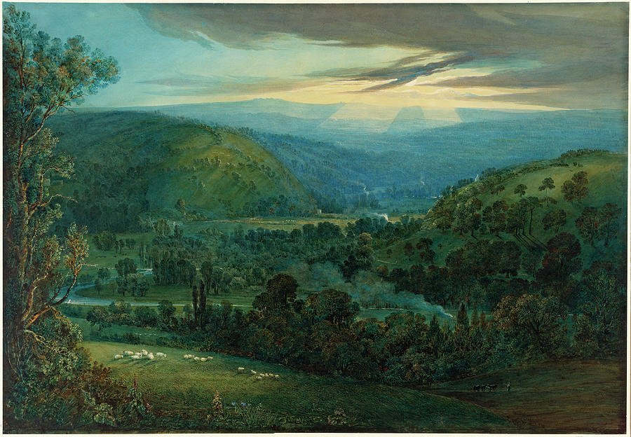 Dawn in the Valleys of Devon Painting by William Turner