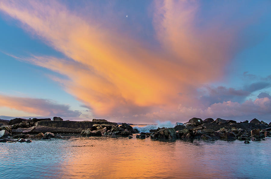 Dawn of Cloud at North Jetty Photograph by Greg Nyquist