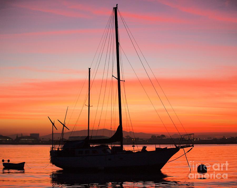 Sailboat Photograph - Dawn Of The Sailboat by Caroline Jeanine Sailboat Photograph - Dawn Of The Sailboat by Caroline Jeanine