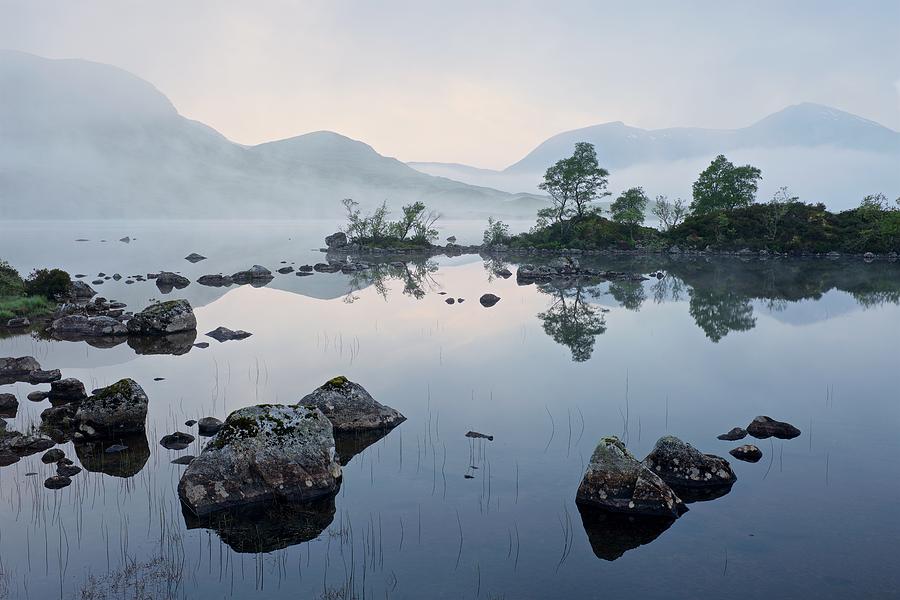 Dawn on Lochan Na Achlaise Photograph by Stephen Taylor