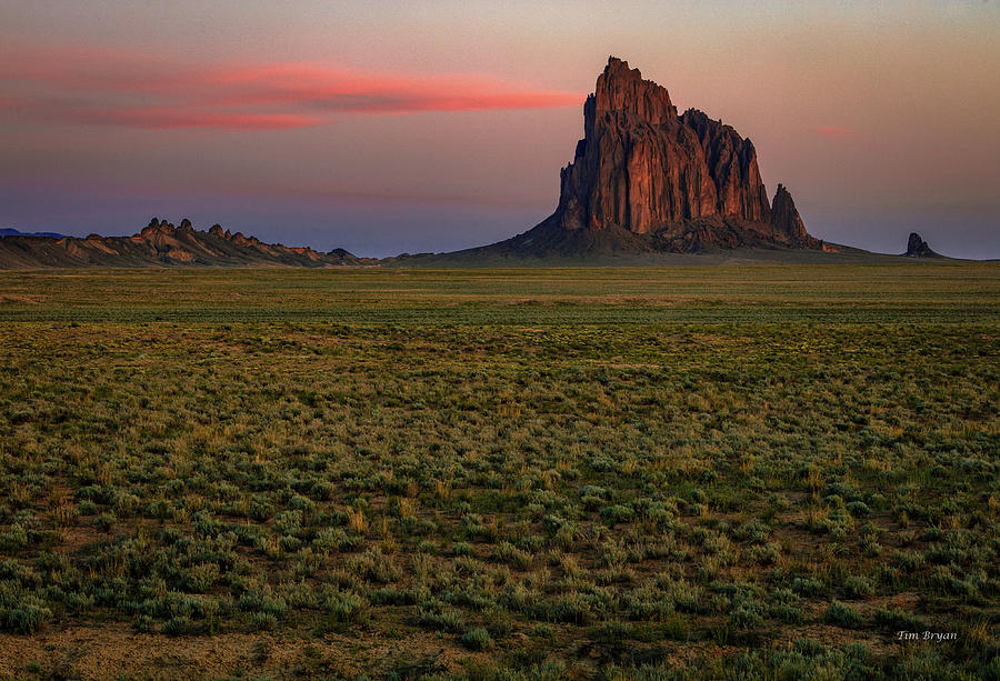 Desert Photograph - Dawn on Shiprock by Tim Bryan