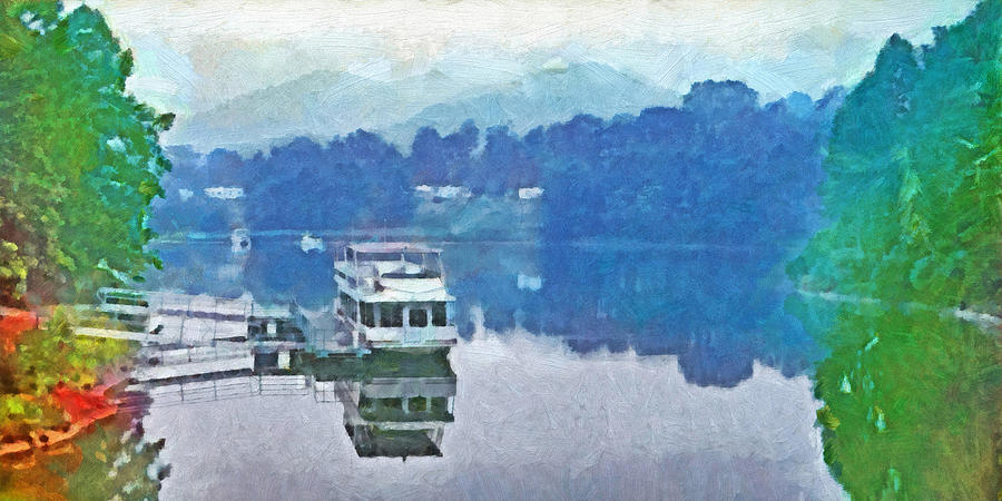 Dawn on Stonewall Jackson Lake in West Virginia Digital Art by Digital Photographic Arts