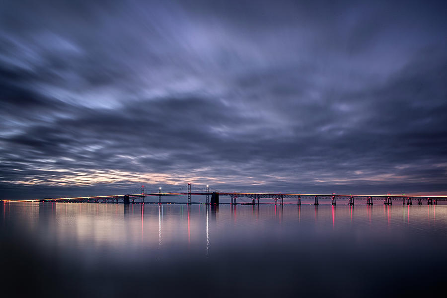 Bridge Photograph - Dawn On The Chesapeake by Robert Fawcett