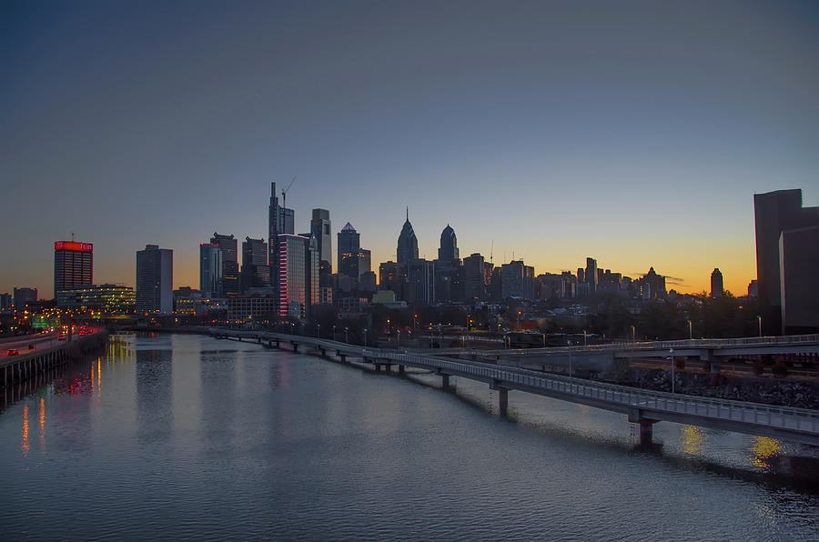 Dawn on the City - Philadelphia Photograph by Bill Cannon