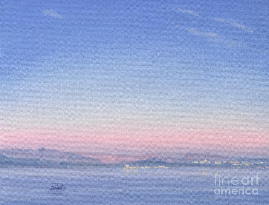 Mountain Painting - Dawn over Lake Piccola by Derek Hare