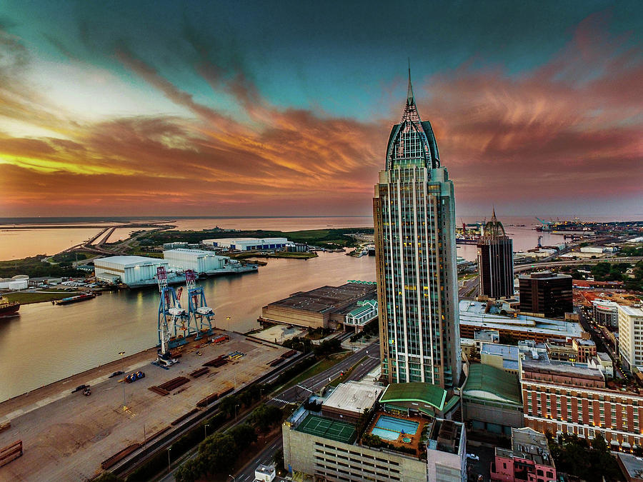 Dawn Over Mobile River Photograph by Michael Thomas