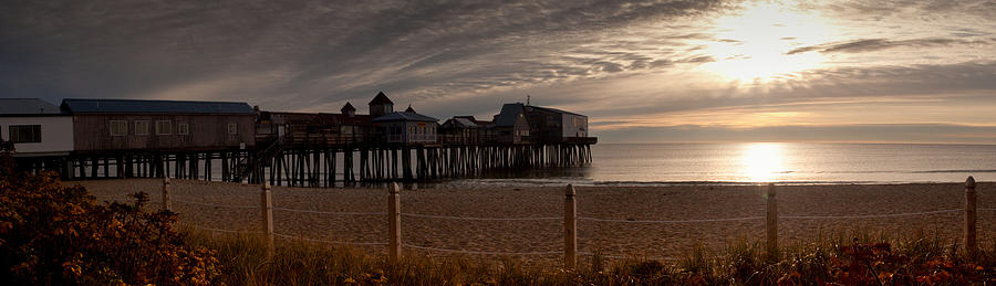 Beach Photograph - Dawn over Old Orchard Beach Maine by David Bishop