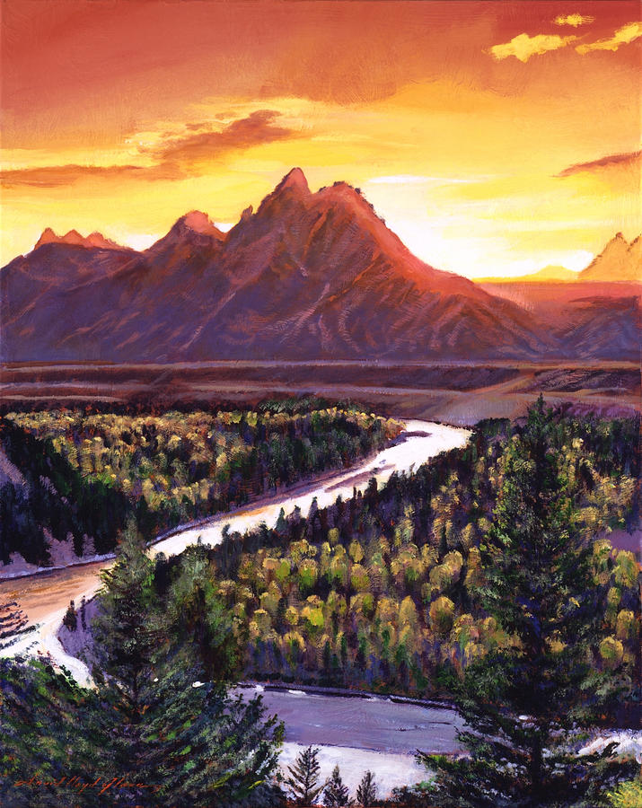 Dawn Over The Grand Tetons Painting