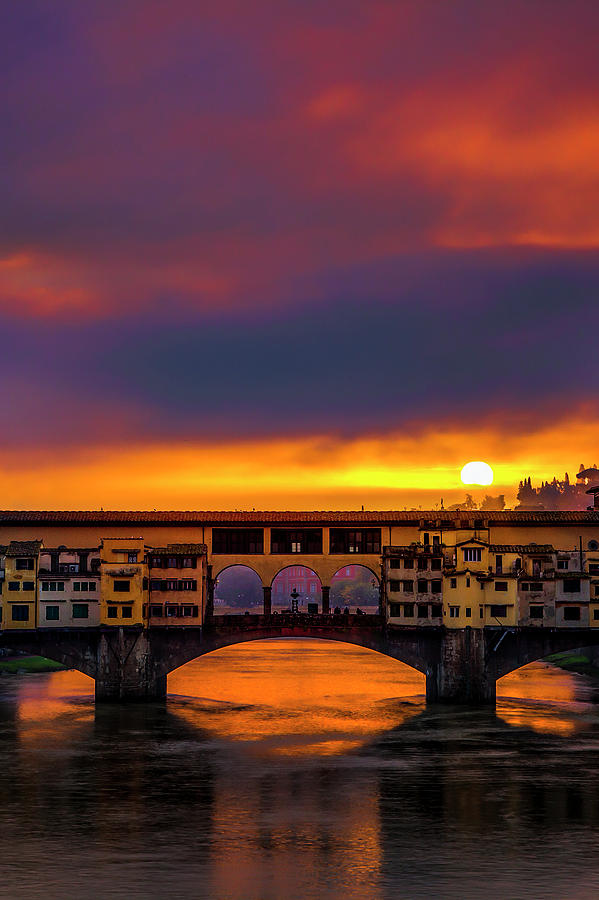 Dawn Over the Ponte Vecchio Photograph by Andrew Soundarajan