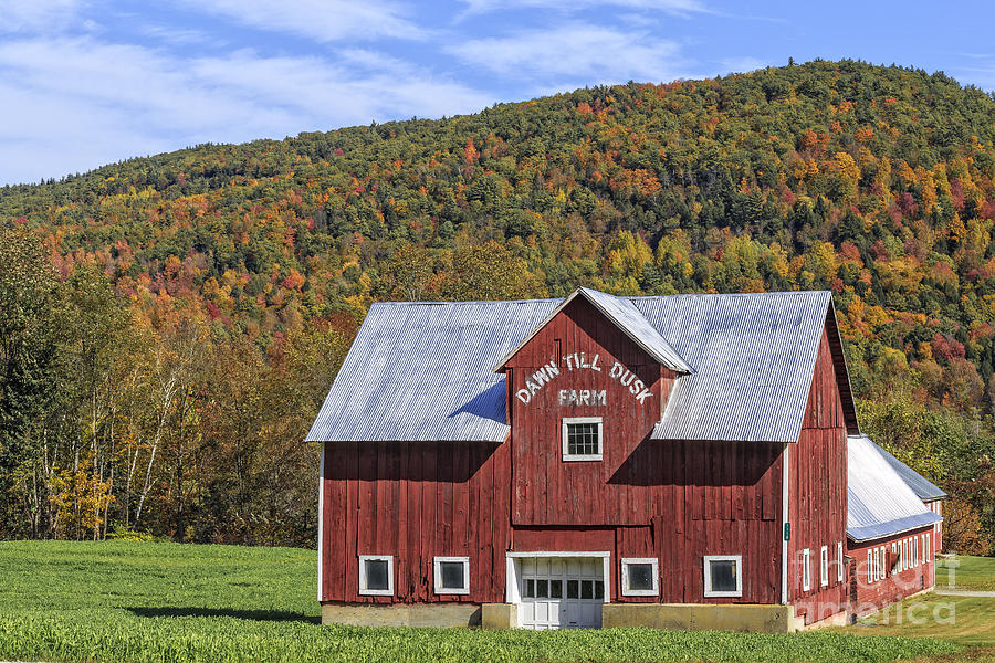 Fall Photograph - Dawn to Dusk Farm Vermont by Edward Fielding