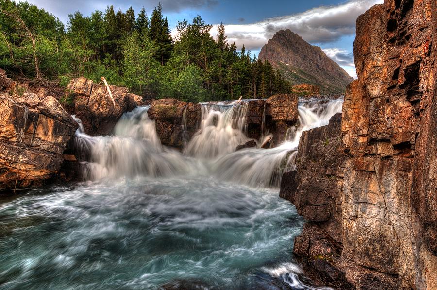 Dawn Upon Swiftcurrent Falls  Photograph by Michael Morse