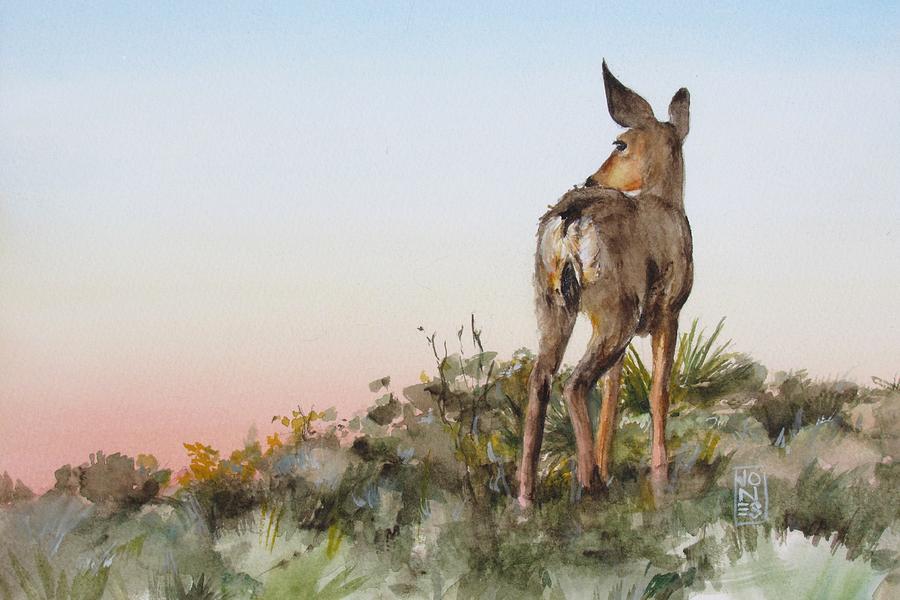 Wildlife Painting - Dawn Visitor by Debra Jones