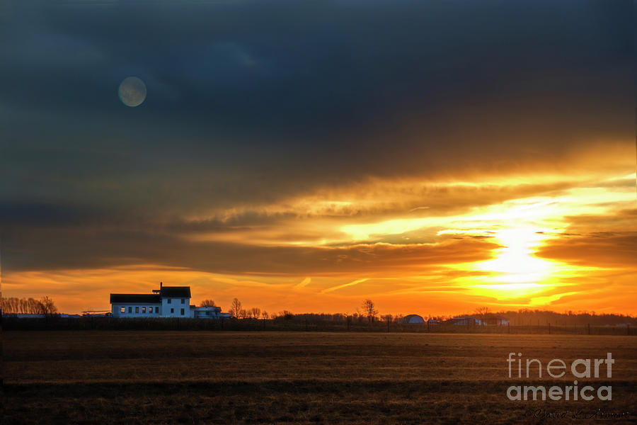 Dawn with Amish School House Photograph by David Arment