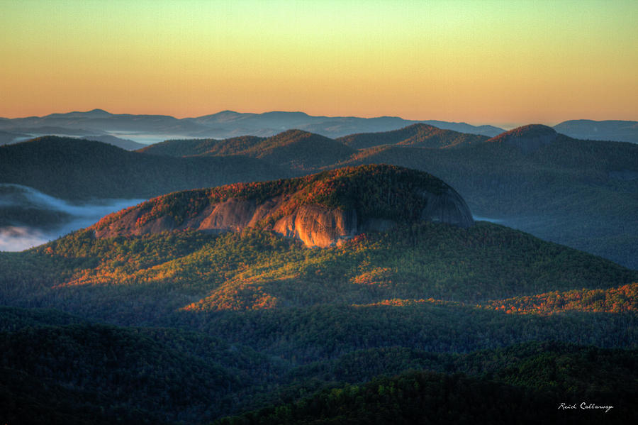 Dawns Early Light Looking Glass Rock Sunrise Appalachian  Mountains Art Photograph by Reid Callaway
