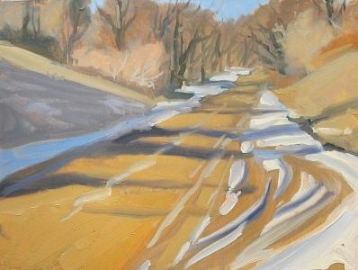 Dawson Road In Winter Painting by Margie Guyot Dawson Road In Winter Painting by Margie Guyot