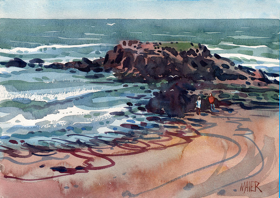 Pescadero Painting - Day At The Beach by Donald Maier