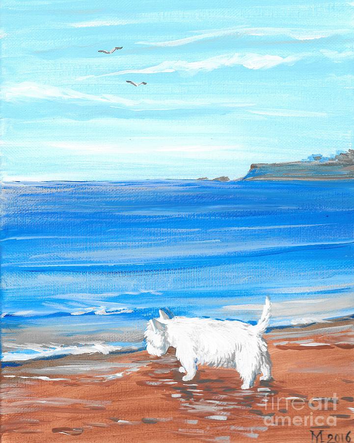 Seagull Painting - Day At The Beach by Margaryta Yermolayeva