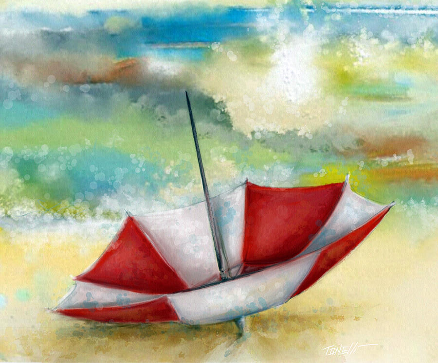Day at the beach Painting by Mark Tonelli