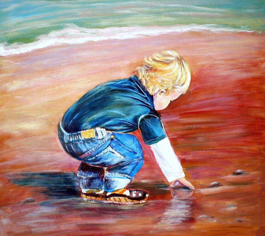 Day at the beach Painting by Patricia Piffath