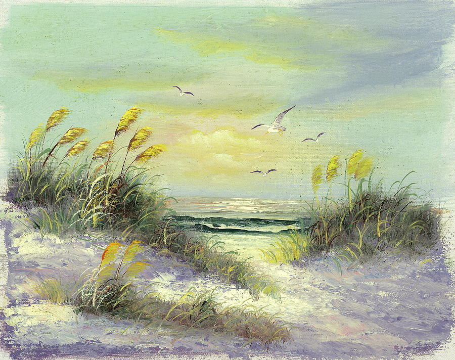 Day at the beach Painting by Patrick Hoenderkamp - Fine Art America