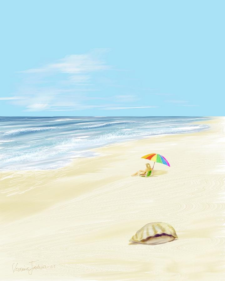 Day at the beach Digital Art by Veronica Jackson