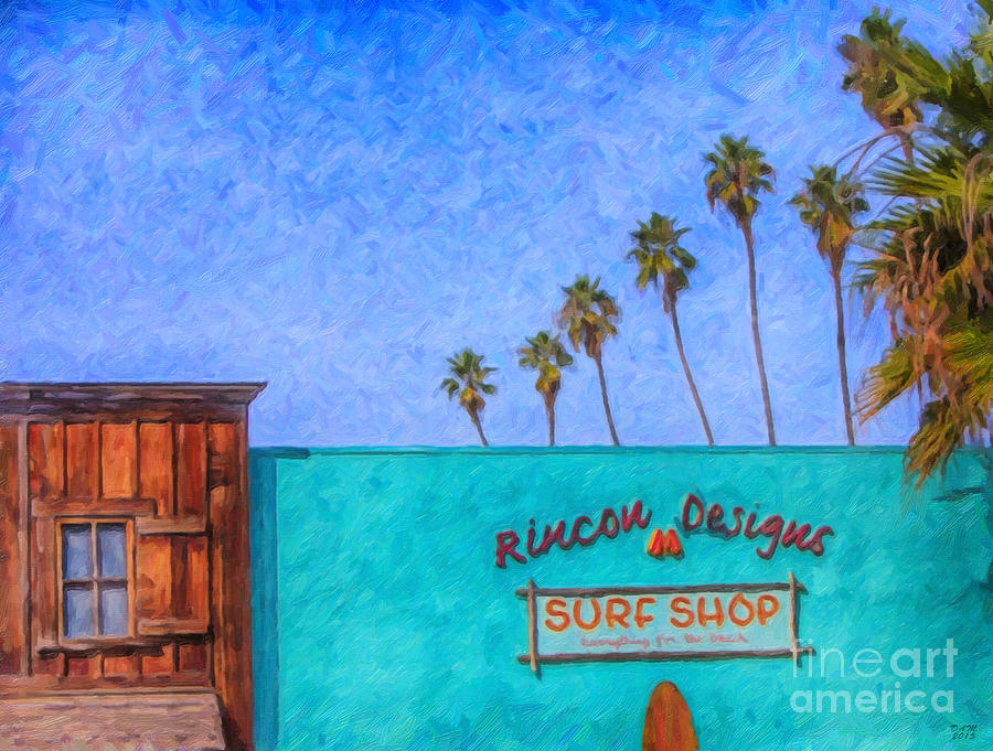 Day at the Surf Shop Painting by David Millenheft