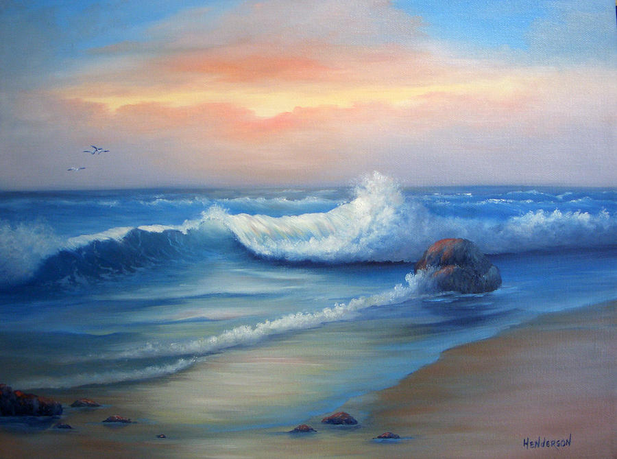 Seascape Painting - Day Break by Francine Henderson Seascape Painting - Day Break by Francine Henderson