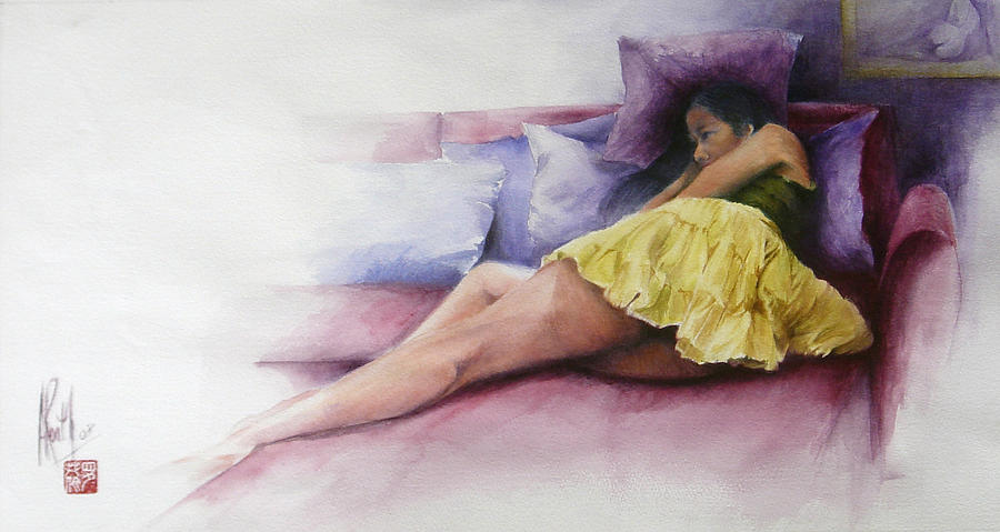 Figurative Painting - Day Dreaming by Alan Kirkland-Roath