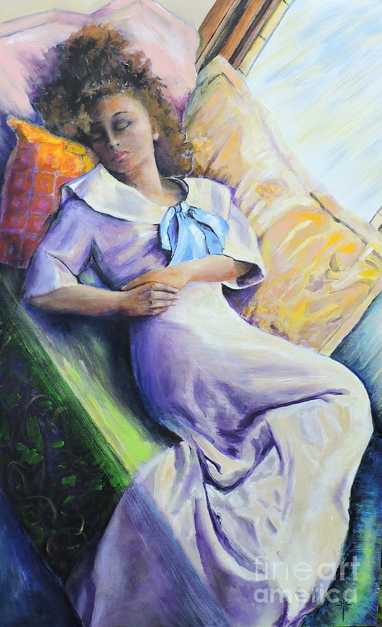 Girl Painting - Day Dreaming by Jodie Marie Anne Richardson Traugott          aka jm-ART