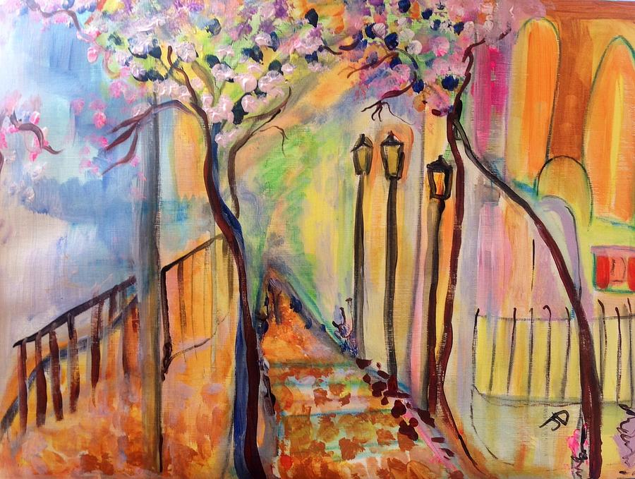 Tree Painting - Day for a stroll in France  by Judith Desrosiers