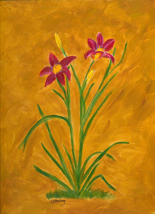 Day Lilies #3 Painting by Linda Feinberg