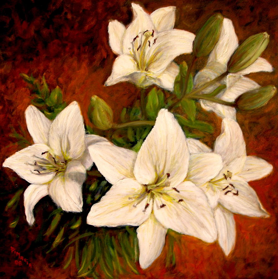 Day Lilies Painting by Donelli  DiMaria