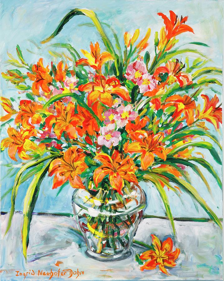 Day Lilies Painting by Ingrid Dohm