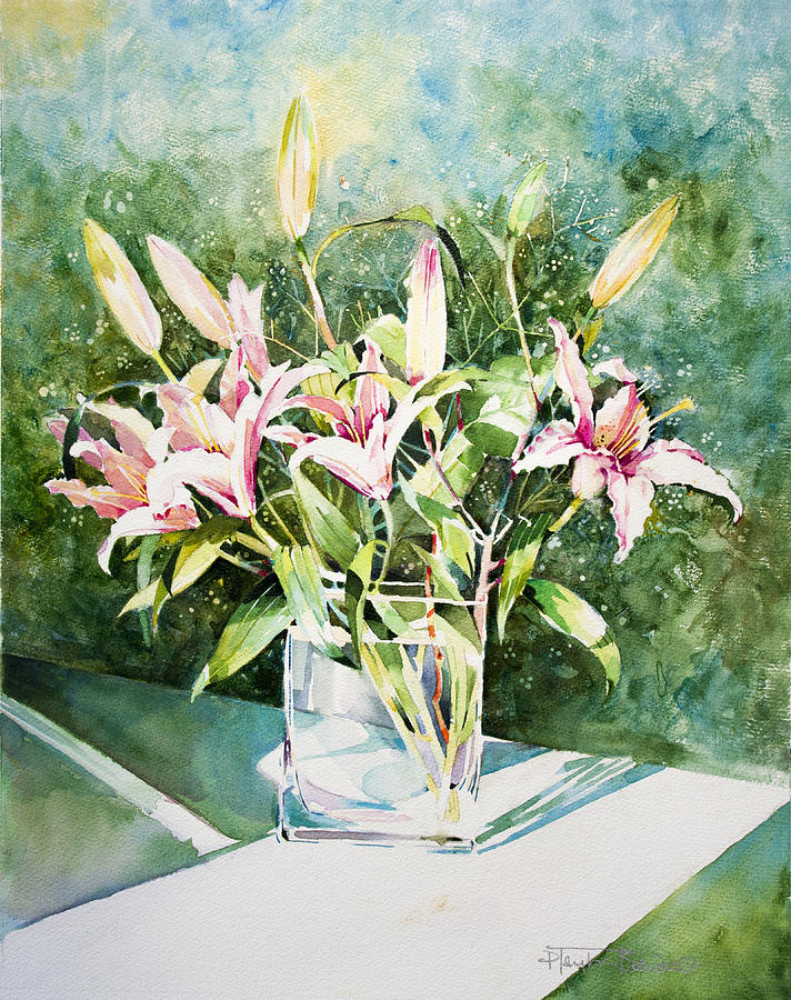 Day Lillies Painting by Penny Taylor-Beardow