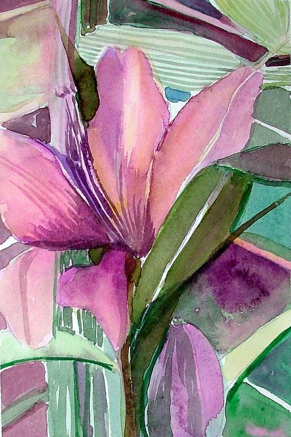 Spring Painting - Day Lily Pink by Mindy Newman