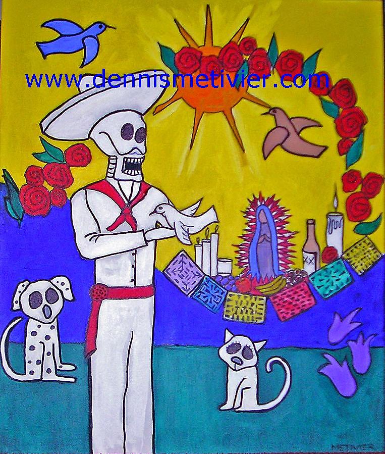 Mexico Painting - Day of Dead 2 by Dennis  Metivier