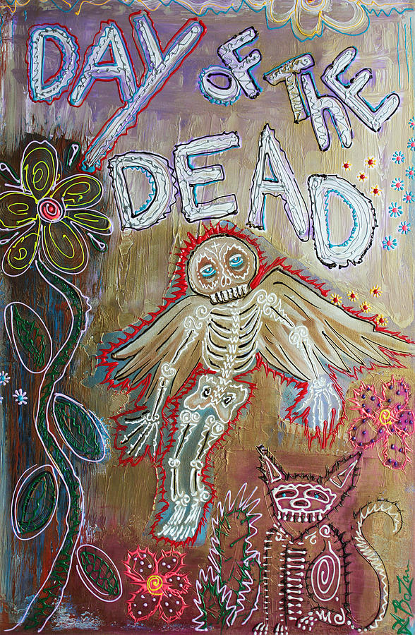 Abstract Painting - Day Of The Dead - Ascension by Laura Barbosa