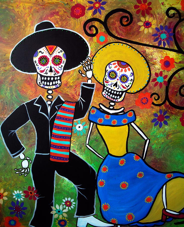Day Of The Dead Bailar Painting by Pristine Cartera Turkus