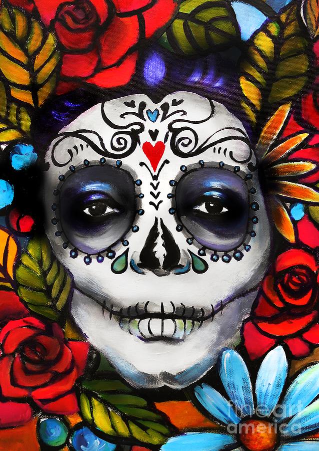 Day Of The Dead Painting - Day of the Dead by E Bradshaw Day Of The Dead Painting - Day of the Dead by E Bradshaw