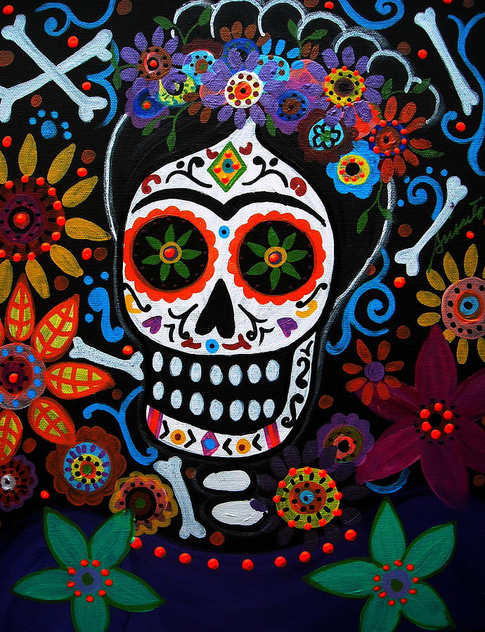 Day Of The Dead Frida Kahlo Painting Painting by Pristine Cartera Turkus