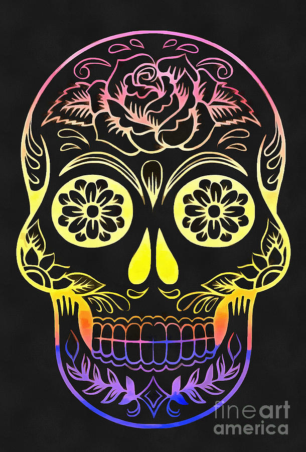 Day of the Dead Sugar Skull  Digital Art by Edward Fielding