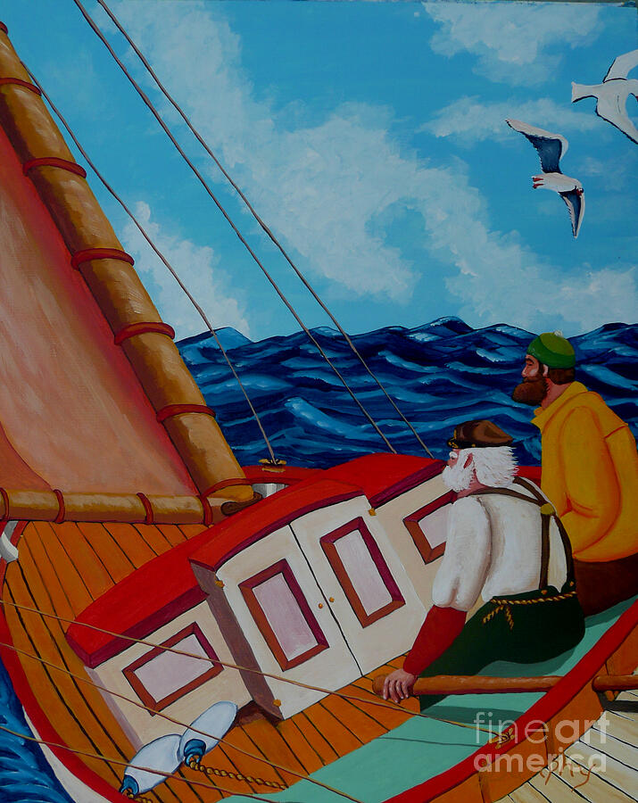 Sailing Painting - Day Sail by Anthony Dunphy Sailing Painting - Day Sail by Anthony Dunphy