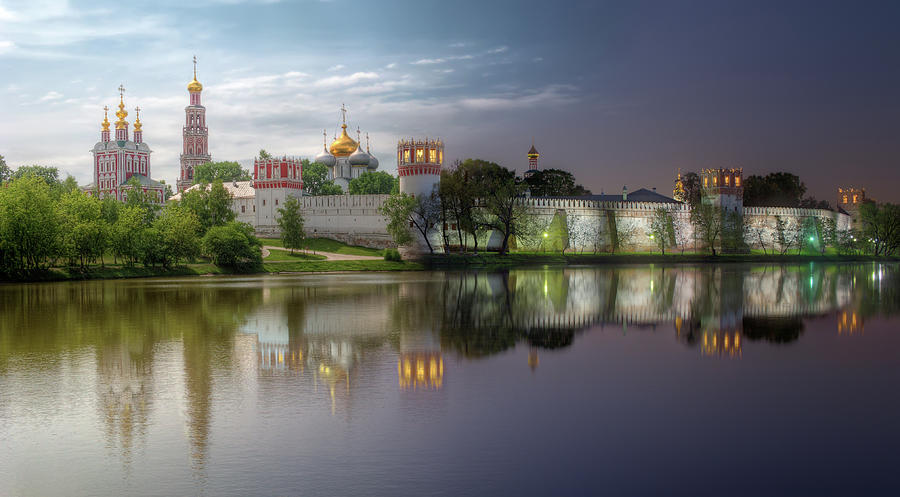 Day to night at Novodevichy convent Photograph by Alexey Kljatov