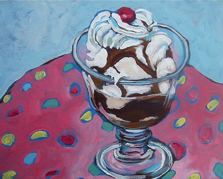 Ice Cream Painting - Day Two Sundae by Tilly Strauss