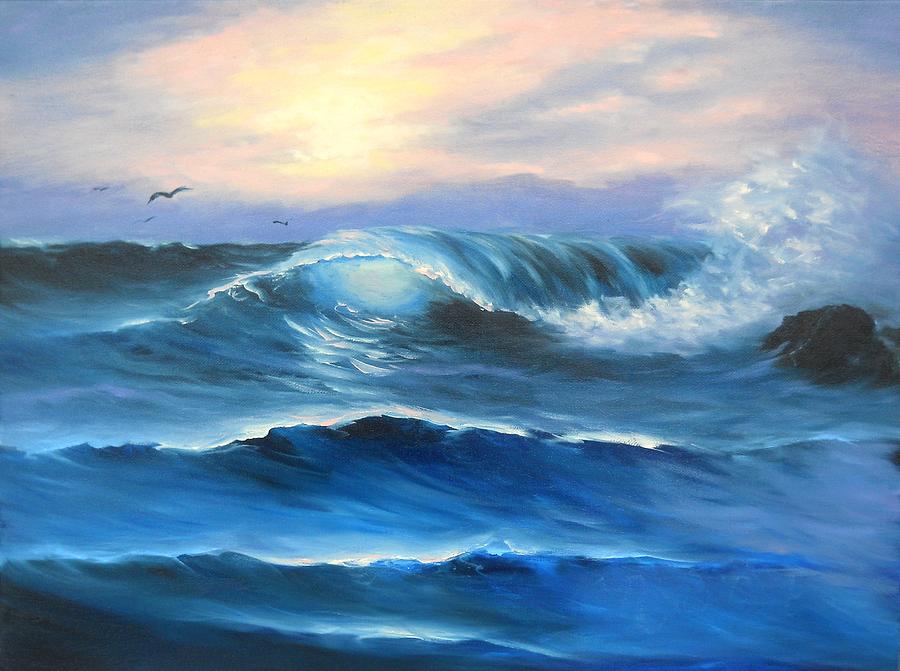 Daybreak at Sea Painting by Natascha de la Court
