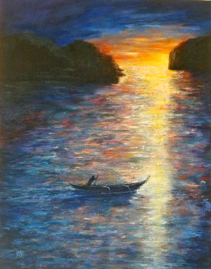 Daybreak Fishing Trip Painting by Marene Originals - Fine Art America