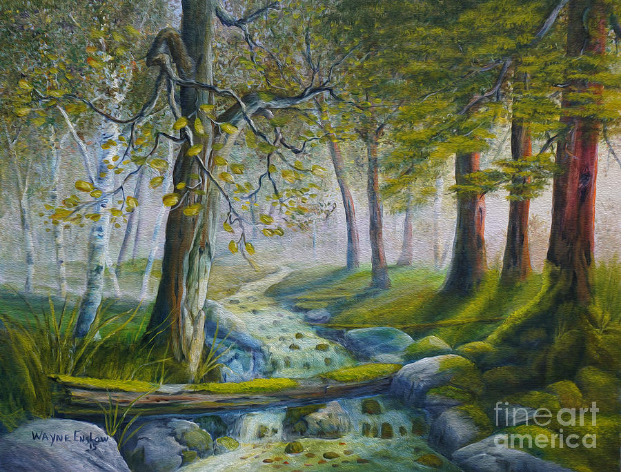 Daybreak in the Forest Painting by Wayne Enslow
