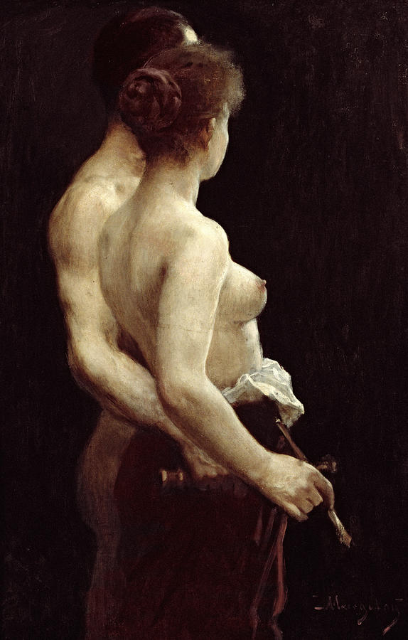 Nude Painting - Daybreak by Margitay Tihamer
